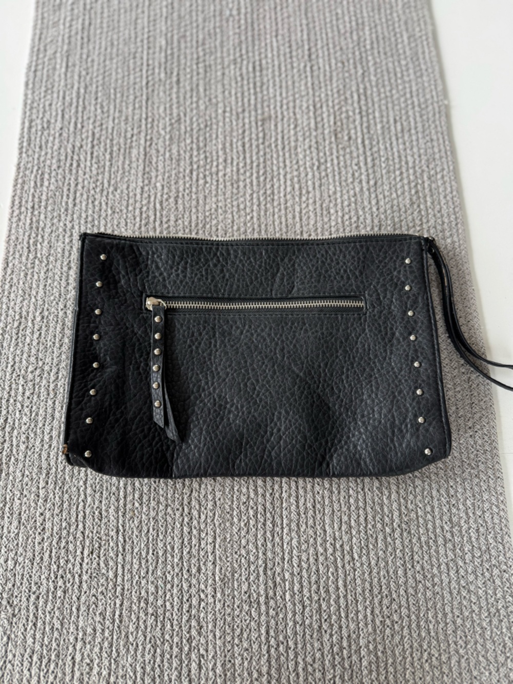 Vintage Y2K Mossimo Black Studded Faux Leather Large Clutch Purse - Picture 2 of 6